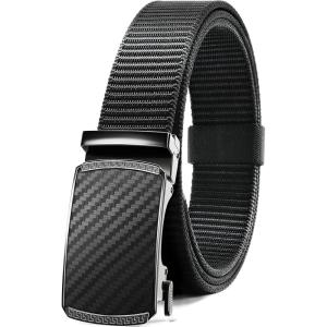 imageCHAOREN Ratchet Belts for Men  Casual Web Nylon Mens Belt  Adjustable and Durable for JeansBlackCarbon Fiber Imperial
