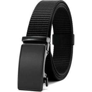 imageCHAOREN Ratchet Belts for Men  Casual Web Nylon Mens Belt  Adjustable and Durable for JeansBlackEssential Matte