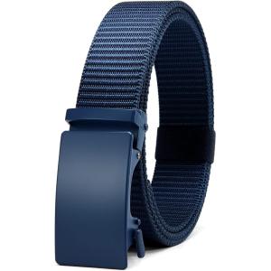 imageCHAOREN Ratchet Belts for Men  Casual Web Nylon Mens Belt  Adjustable and Durable for JeansNavy Blue01