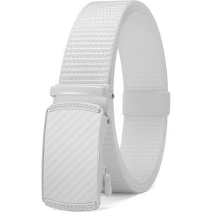 imageCHAOREN Ratchet Belts for Men  Casual Web Nylon Mens Belt  Adjustable and Durable for JeansWhite