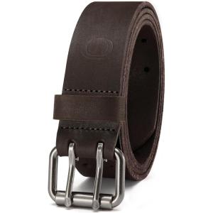 imageCHAOREN Work Belts for Men Heavy Duty  15quot Full Grain Leather Belt Casual  Fully Adjustable Double ProngDark Brown