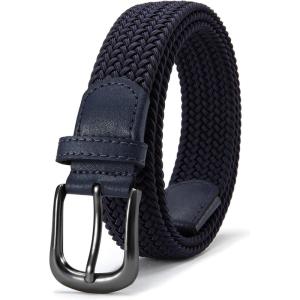 imageCHAOREN Woven Boys Belt 125quot Elastic Braided Kids Belt Casual for Golf And BaseballNavy Blue
