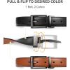 imageCHAOREN Mens Belt 1 Piece  Leather Reversible Belt Men for Dress Pants  Single Belt 2 ColorsBlackTan