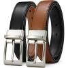 imageCHAOREN Mens Belt 1 Piece  Leather Reversible Belt Men for Dress Pants  Single Belt 2 ColorsBlackOrange Brown