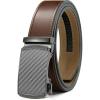 imageCHAOREN Mens Belt Leather Ratchet Belt  Customizable Fit Effortless Style 35mmCharcoal Cognac