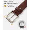imageCHAOREN Mens Leather Belt  15quot Italian Full Grain Leather Belts  Ideal for Casul Jeans ampamp Work WearCognac