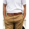 imageCHAOREN Mens Leather Belt  15quot Italian Full Grain Leather Belts  Ideal for Casul Jeans ampamp Work WearCognac