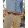 imageCHAOREN Mens Leather Belt  15quot Italian Full Grain Leather Belts  Ideal for Casul Jeans ampamp Work WearTan