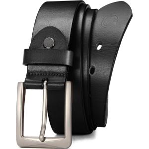 imageCHAOREN Mens Leather Belt  15quot Italian Full Grain Leather Belts  Ideal for Casul Jeans ampamp Work WearBlack