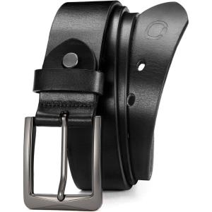 imageCHAOREN Mens Leather Belt  15quot Italian Full Grain Leather Belts  Ideal for Casul Jeans ampamp Work WearBlackgun