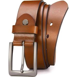 imageCHAOREN Mens Leather Belt  15quot Italian Full Grain Leather Belts  Ideal for Casul Jeans ampamp Work WearTan
