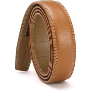 imageCHAOREN Ratchet Belt Strap Only 1 14quot Replacement Leather Belt for 32mm BuckleCognac