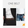 imageCHAOREN Reversible Mens Belt 1 Piece  Leather Belt Men for Dress Pants  Single Belt 2 ColorsBlackDark Brown