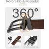 imageCHAOREN Reversible Mens Belt 1 Piece  Leather Belt Men for Dress Pants  Single Belt 2 ColorsBlackDark Brown