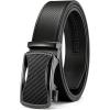 imageCHAOREN Mens Belt Leather Ratchet Belt  Customizable Fit Effortless Style 35mmCurved Carbon FiberBlack