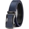 imageCHAOREN Mens Belt Leather Ratchet Belt  Customizable Fit Effortless Style 35mmCurved Carbon FiberBlue