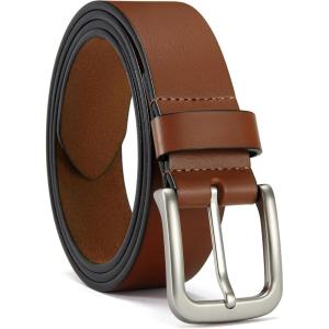 imageCHAOREN Mens Belts Leather  35mm Genuine Leather Belt for Jeans  Men Gift for Casual DressTan