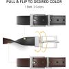 imageCHAOREN Reversible Belt Men 1 Piece  125quot Leather Dress Belt  Trim to Fit for Elegant StyleDark BrownBlack