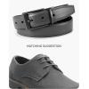 imageCHAOREN Reversible Belt Men 1 Piece  125quot Leather Dress Belt  Trim to Fit for Elegant StyleGreyBlack