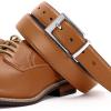 imageCHAOREN Reversible Belt Men 1 Piece  125quot Leather Dress Belt  Trim to Fit for Elegant StyleLight BrownBlack