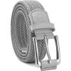 imageCHAOREN Mens Stretch Belt  1 38quot Elastic Braided Golf Belt for Men  Stretchy Web Fit Summer Casual JeansLight Grey