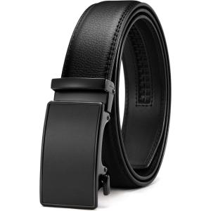 imageCHAOREN Leather Ratchet Belt for men 1 38quot for Dress Pants  Micro Adjustable Belt Fit EverywhereBasic Black