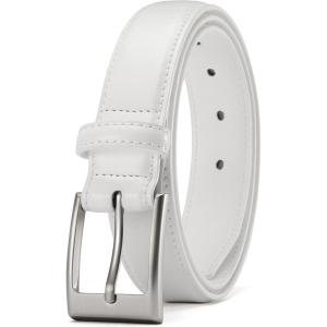 imageCHAOREN Mens Belts Leather Gift for Men  Ideal Match for Mens Dress ShoesClassic White