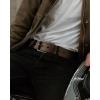 imageCHAOREN Full Grain Leather Belt for Men Work Belts for Men Heavy Duty Daily Wear for Jeans PantsCasual Brown Stitched