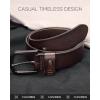 imageCHAOREN Full Grain Leather Belt for Men Work Belts for Men Heavy Duty Daily Wear for Jeans PantsModern Dark Brown