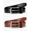 imageCHAOREN Leather Dress Belt Men 2 Pack  1 38 Mens Belts for Work Business Casual JeansBlackMahogany 32mm