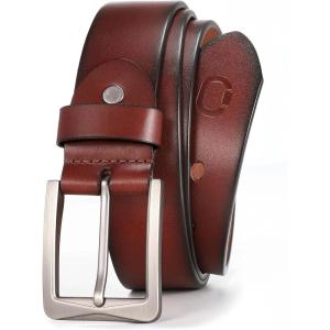 imageCHAOREN 15 Mens Belts Leather  Italian Full Grain Leather Belts  Ideal for Casul Jeans amp Work WearBrown