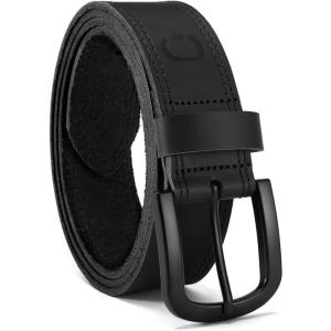 imageCHAOREN Full Grain Leather Belt for Men Work Belts for Men Heavy Duty Daily Wear for Jeans PantsVersatile Black Stitched