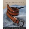 imageCHAOREN Full Grain Leather Belt for Men Work Belts for Men Heavy Duty Daily Wear for Jeans PantsModern Brown