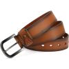 imageCHAOREN Full Grain Leather Belt for Men Work Belts for Men Heavy Duty Daily Wear for Jeans PantsModern Brown