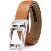 imageCHAOREN Ratchet Belt Replacement Strap 1 38 Leather Belt Strap for 40MM Slide Click BuckleBrown Light