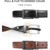 imageCHAOREN Reversible Belt Men 1 Piece  125 Leather Dress Belt  Trim to Fit for Elegant StyleBlackDark Brown