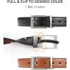 imageCHAOREN Reversible Belt Men 1 Piece  125 Leather Dress Belt  Trim to Fit for Elegant StyleBright SliverblackBrown