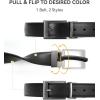 imageCHAOREN Reversible Belt Men 1 Piece  125 Leather Dress Belt  Trim to Fit for Elegant StyleClassic BlackTwill Black