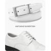 imageCHAOREN Reversible Belt Men 1 Piece  125 Leather Dress Belt  Trim to Fit for Elegant StyleClassic WhiteTwill White