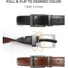 imageCHAOREN Reversible Belt Men 1 Piece  125 Leather Dress Belt  Trim to Fit for Elegant StyleCognacBlack