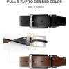 imageCHAOREN Reversible Belt Men 1 Piece  125 Leather Dress Belt  Trim to Fit for Elegant StyleCognacBlack Width 35mm