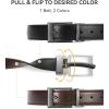 imageCHAOREN Reversible Belt Men 1 Piece  125 Leather Dress Belt  Trim to Fit for Elegant StyleMahoganyBlack