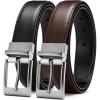 imageCHAOREN Reversible Belt Men 1 Piece  125 Leather Dress Belt  Trim to Fit for Elegant StyleDark BrownBlack