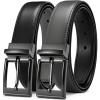 imageCHAOREN Reversible Belt Men 1 Piece  125 Leather Dress Belt  Trim to Fit for Elegant StyleGreyBlack