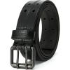 imageCHAOREN Work Belts for Men Heavy Duty  15 Full Grain Leather Belt Casual  Fully Adjustable Double ProngCasual Black
