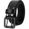 imageCHAOREN Work Belts for Men Heavy Duty  15 Full Grain Leather Belt Casual  Fully Adjustable Double ProngClassic Black