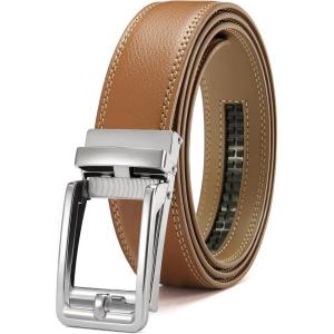 imageCHAOREN Click Belts for Men  Mens Ratchet Belt 1 38 for Dress Pants  Perfect Companion to Mens OxfordsLight Brown