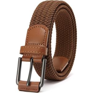 imageCHAOREN Elastic Boys Belt  125 Boys Braided Belt for Kids  Youth Stretchy Design for Golf And BaseballBrown