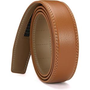 imageCHAOREN Ratchet Belt Replacement Strap 1 38 Leather Belt Strap for 40MM Slide Click BuckleBrown Light