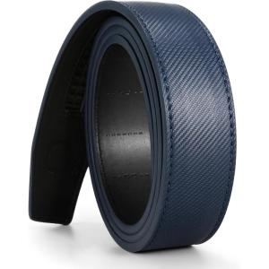 imageCHAOREN Ratchet Belt Replacement Strap 1 38 Leather Belt Strap for 40MM Slide Click BuckleNavy